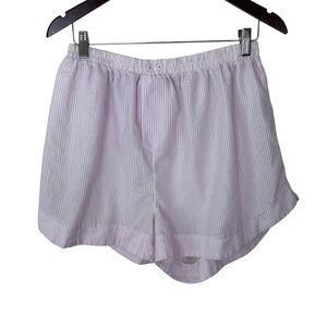Free People Intimately Cloud Nine Boxer Shorts Striped Seersucker Pink Size L